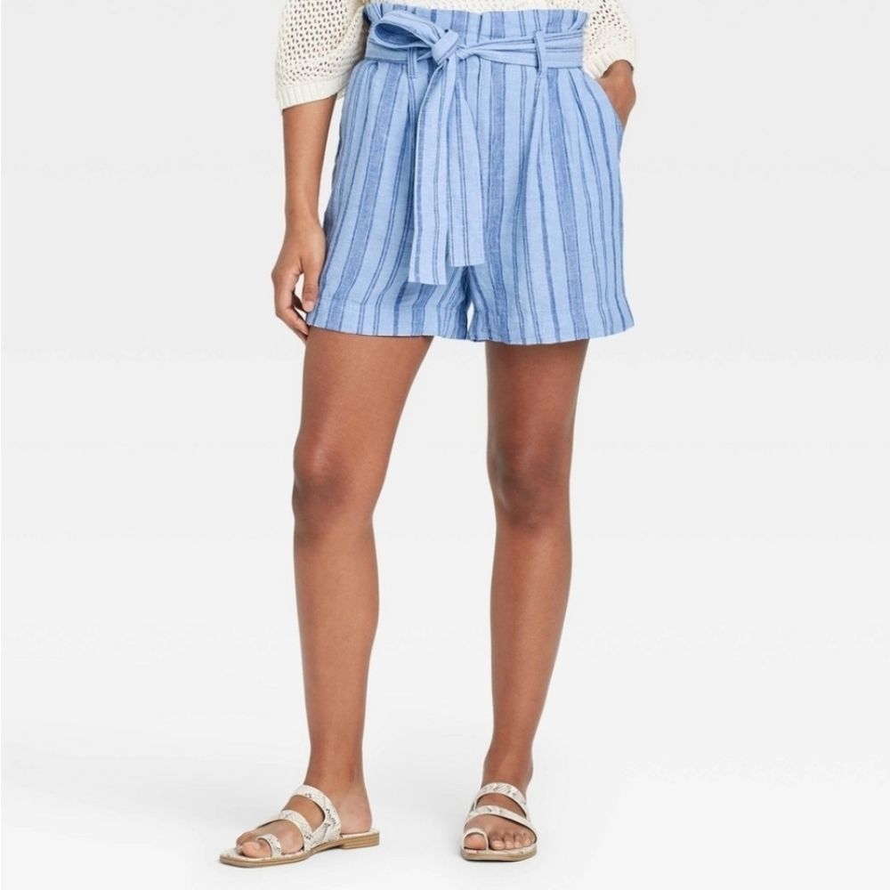 A New Day Shorts Women's XL NWT Blue Stripe